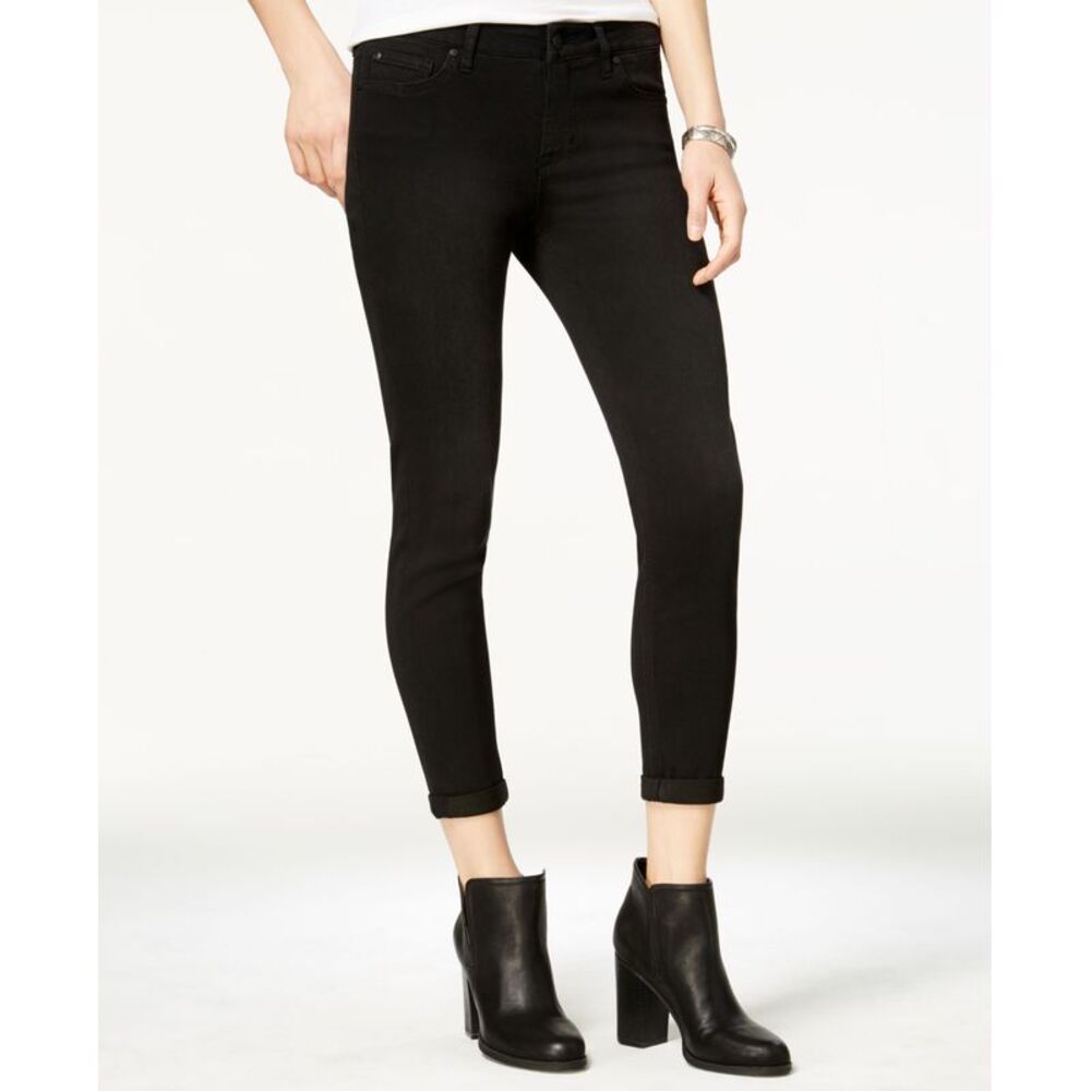 Celebrity Pink Juniors Cuffed Skinny Ankle Jeans Stay Noir 13